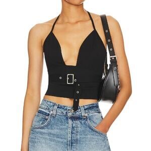 Superdown Carmena Halter Top in Black, Size XS